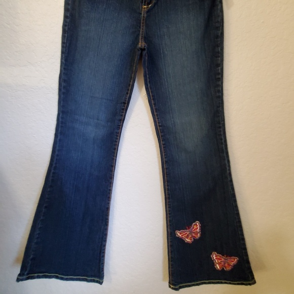 NWT FADED GLORY GIRLS EMBELLISHED BOHO JEANS SZ 16 - Picture 2 of 8